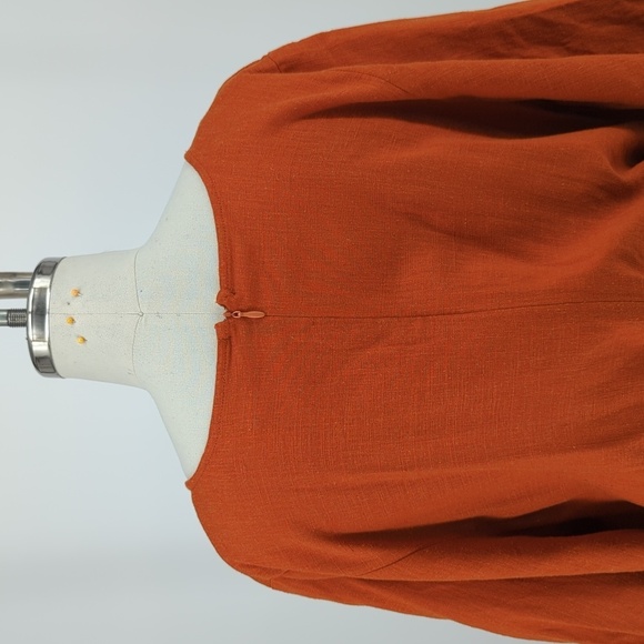 Eloquii Wide Leg Jumpsuit Brown 16 balloon sleeve hipster rustic cottagecore - Picture 4 of 10